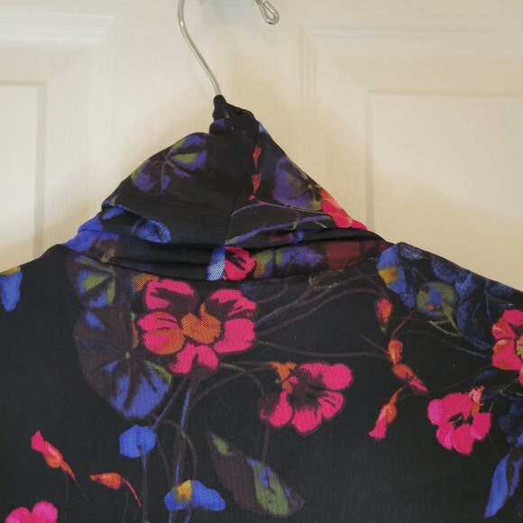 I.N.C. Floral Mesh Turtleneck Top - Picture 9 of 11